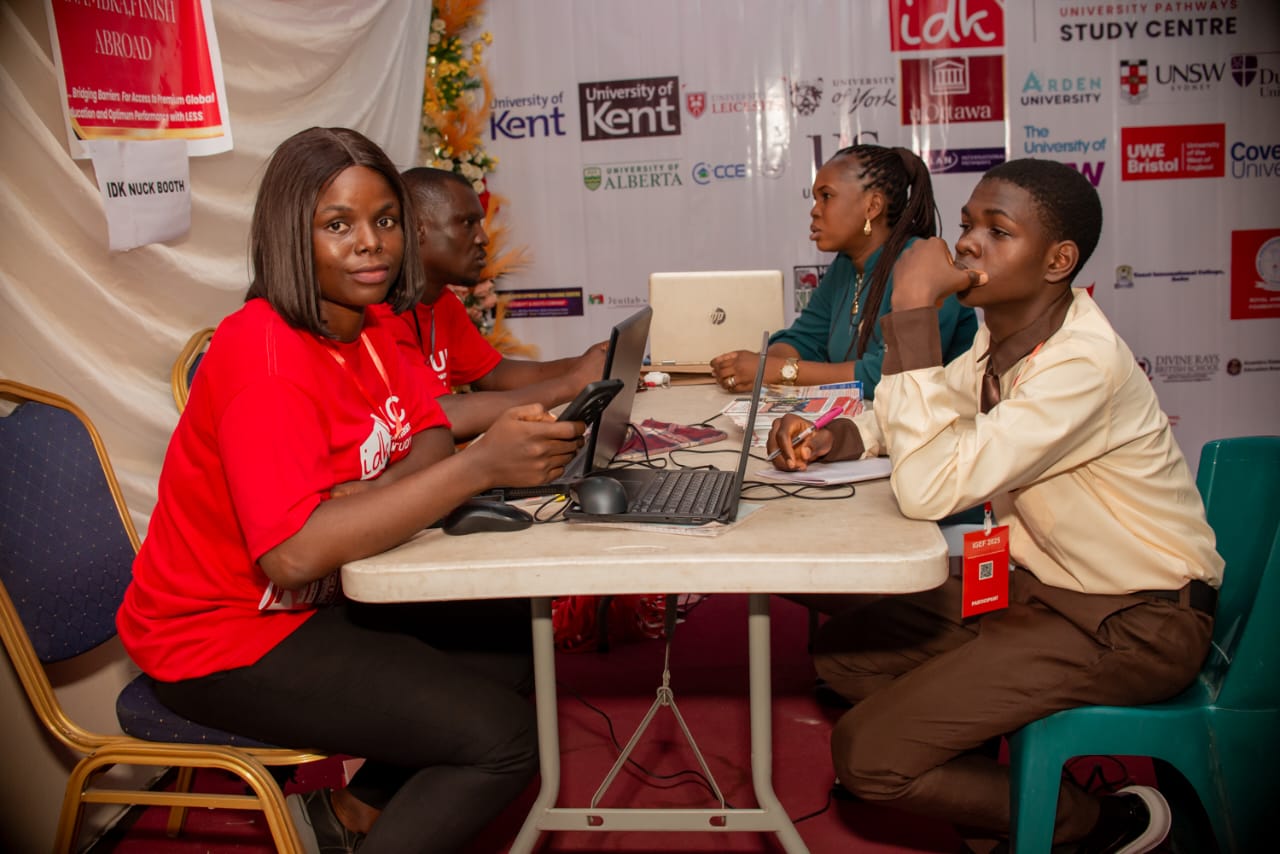IDK university pathways advisers at their consultation desk
